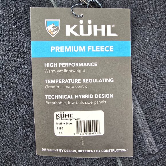 Kuhl Interceptr Vest Mens XXL Blue Fleece Lined Full Zip Hiking Pockets 2XL NEW - Picture 7 of 12
